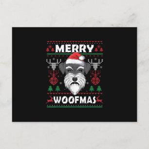 Merry Woofmas Schnauzer jul Hund älskare Pajama Meddelande Vykort