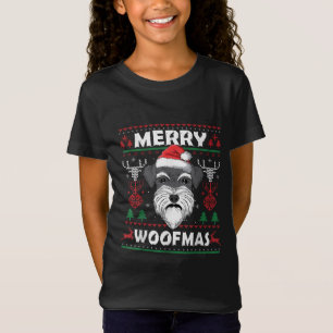 Merry Woofmas Schnauzer jul Hund älskare Pajama T Shirt