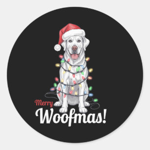 Merry Woofmas Silver Labrador Hund Light Decor Chr Runt Klistermärke