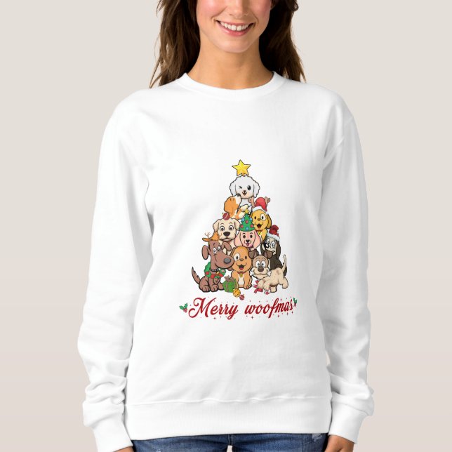Merry Woofmas T Shirt (Framsida)