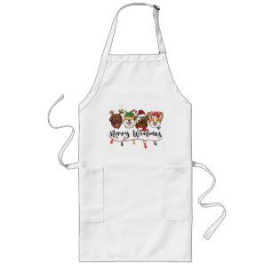 Merry Woofmas Typography Apron Långt Förkläde