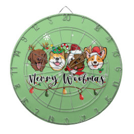 Merry Woofmas Typography Dartboard Darttavla