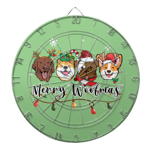 Merry Woofmas Typography Dartboard Darttavla (Framsidan)