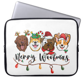 Merry Woofmas Typography Laptop sleeve