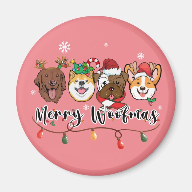 Merry Woofmas Typography Magnet (Framsidan)