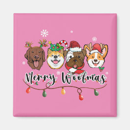 Merry Woofmas Typography Magnet