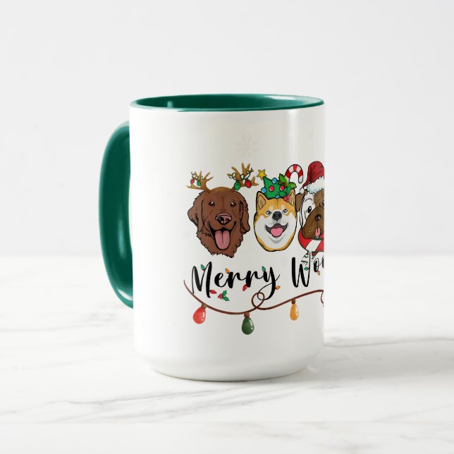 Merry Woofmas Typography Mugg (Framsida vänster)