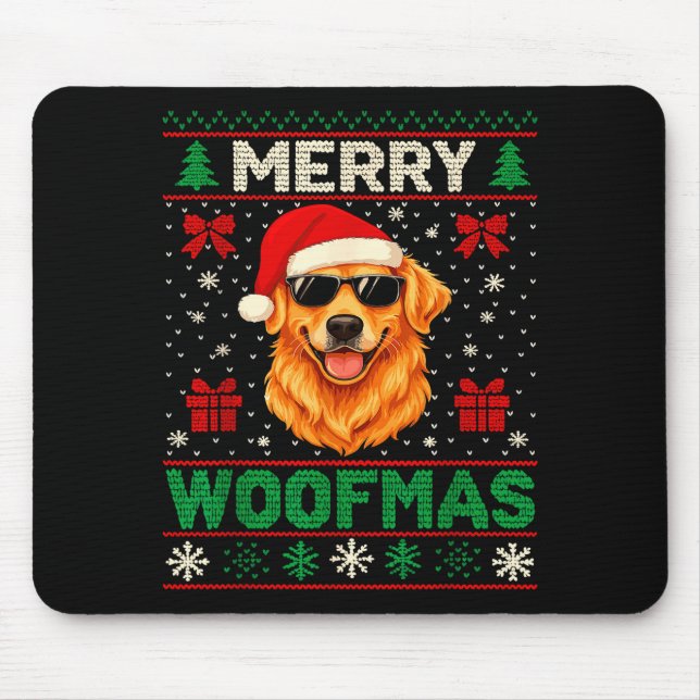 Merry Woofmas Ugly Christmas Jumper Xmas Dog Lover Musmatta (Framsidan)