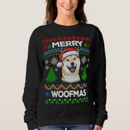 Merry Woofmas Ugly Sweater jul Shiba T Shirt