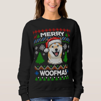 Merry Woofmas Ugly Sweater jul Shiba T Shirt