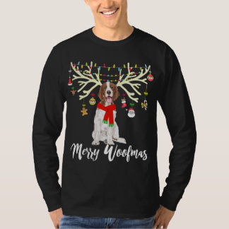 Merry Woofmas Welsh Springer spanel Reindeer Chri T Shirt