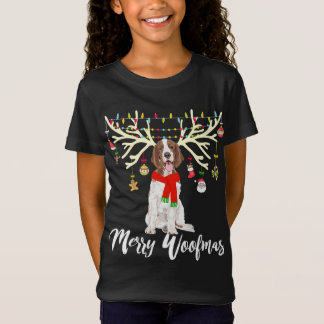 Merry Woofmas Welsh Springer spanel Reindeer Chri T Shirt