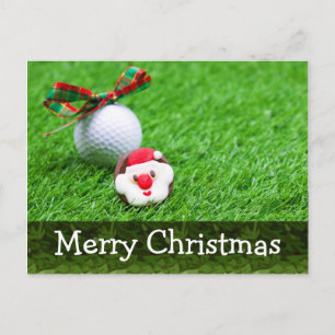 Merry X'mas att åka med Santa & golf boll Card Vykort