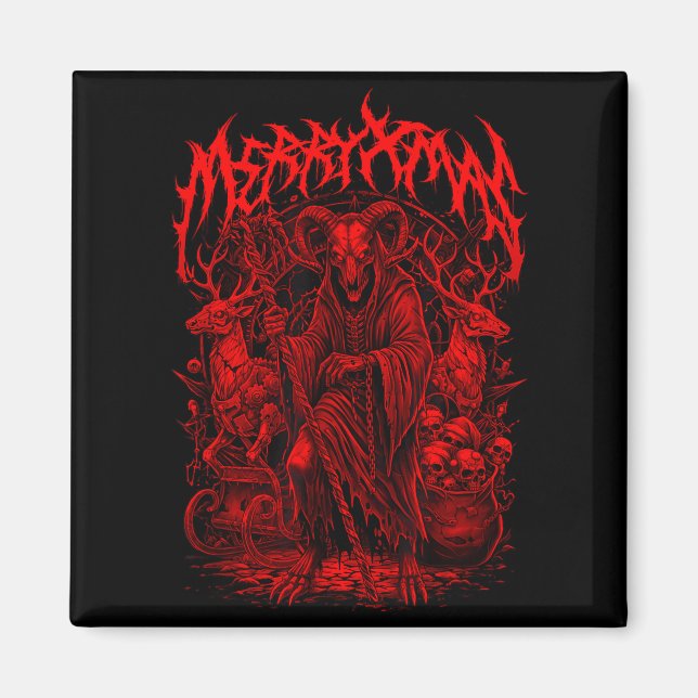 Merry Xmas Heavy Metal Band Parody Death Metal Vin Magnet (Framsidan)