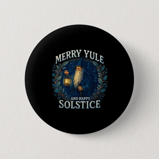Merry Yule And Happy Solstice Mystic Winter Quote  Knapp (Framsida)