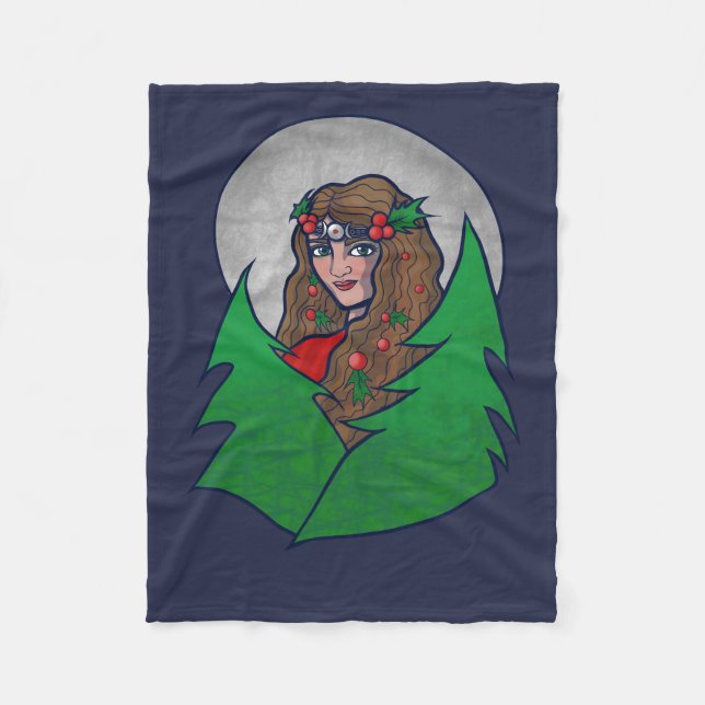 Merry Yule Goddess Art Pagan och Wiccan Yule Fleecefilt (Framsidan)