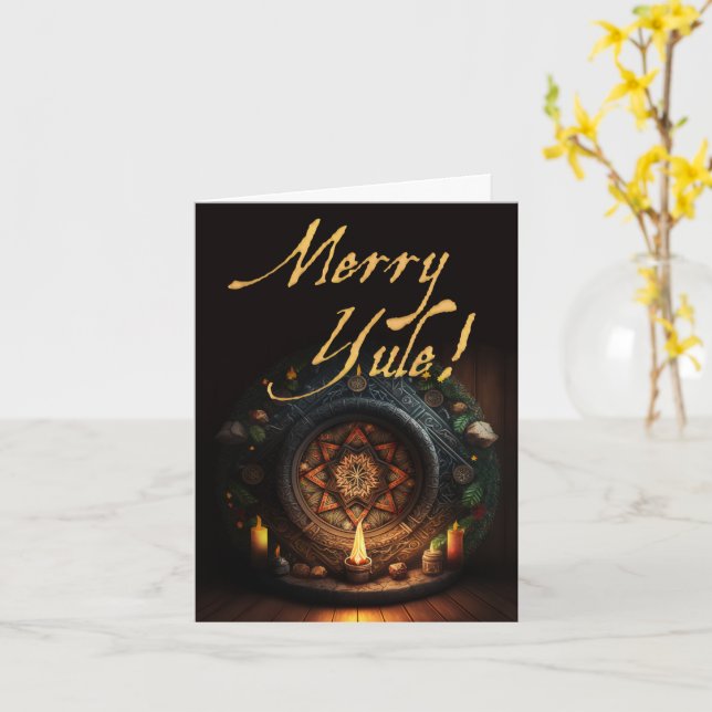 Merry Yule Helgdag Card Kort (Gul blomma)