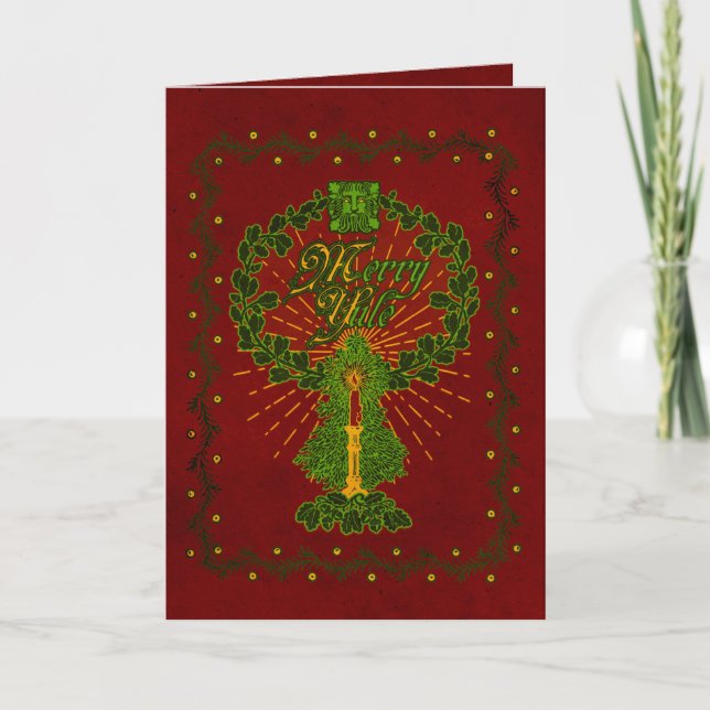 "Merry Yule" Julhälsningar kort (Framsida)