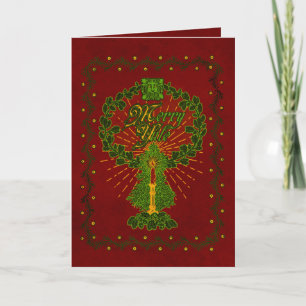 "Merry Yule" Julhälsningar kort