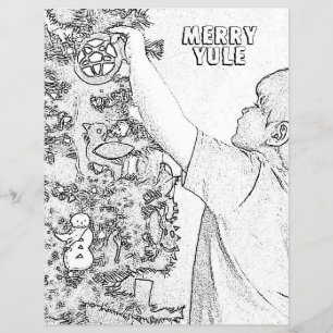 Merry Yule Wicca Coloring Page Papper