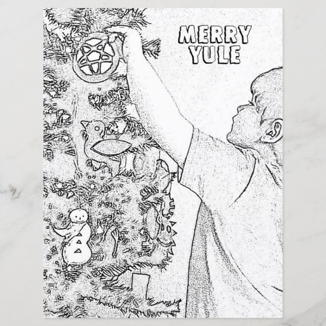 Merry Yule Wicca Coloring Page Papper (Framsida)