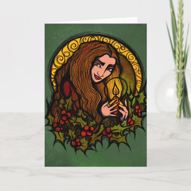 Merry Yule Witch Kort (Framsida)