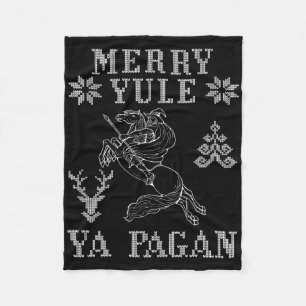 Merry Yule Ya Pagan Odin på Sleipnir Viking Kristu Fleecefilt