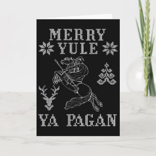 Merry Yule Ya Pagan Odin på Sleipnir Viking Kristu Kort
