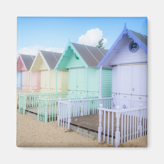 Mersea Island Beach Huts Magnet (Framsidan)