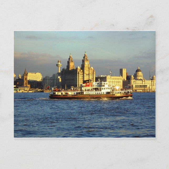 Mersey Ferry & Liverpool Waterfront Vykort (Framsida)