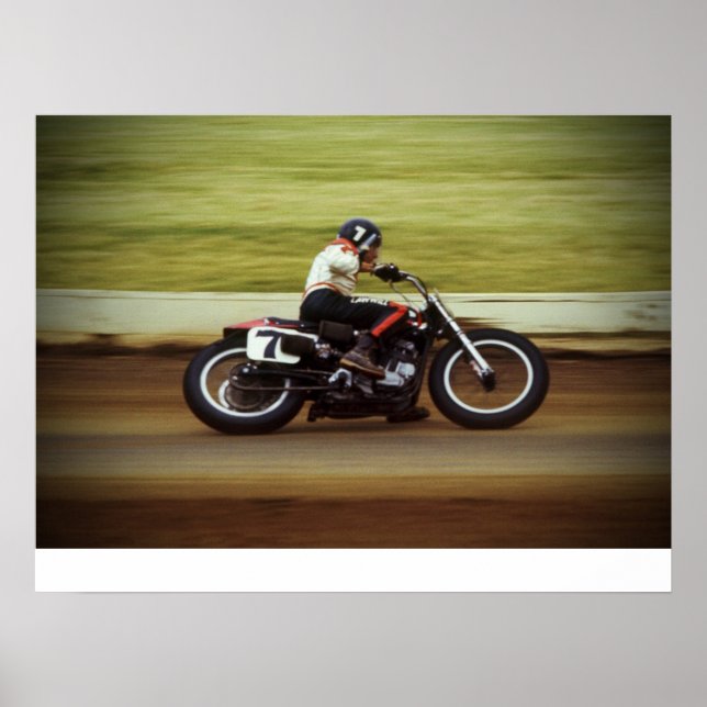 MERT LAWWILL POSTER - 1972 FLAT TRACK TÄVLING (Framsidan)
