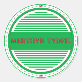 Merthyr Tydfil Stadens Stolthet Emblem – Walisisk Runt Klistermärke