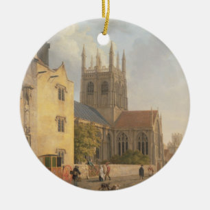 Merton högskola, Oxford, 1771 (olja på kanfas) Julgransprydnad Keramik