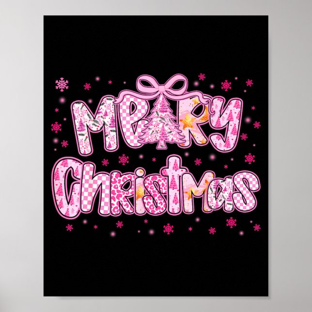 Mery Christmas Cute Nk Coquette Pajamas Xmas Women Poster (Framsidan)