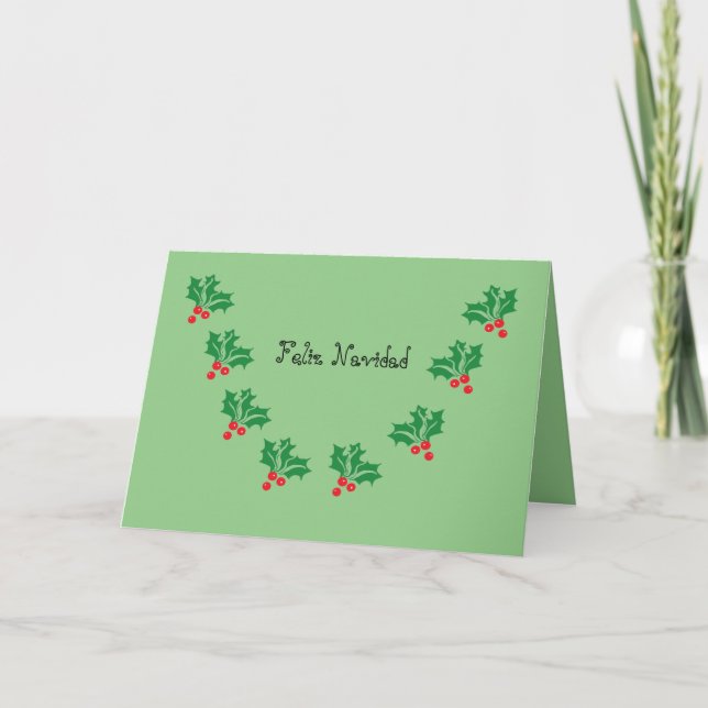 MERY CHRISTMAS MED MÄTT-Helgdag I SPANSKA Helgkort (Framsida)