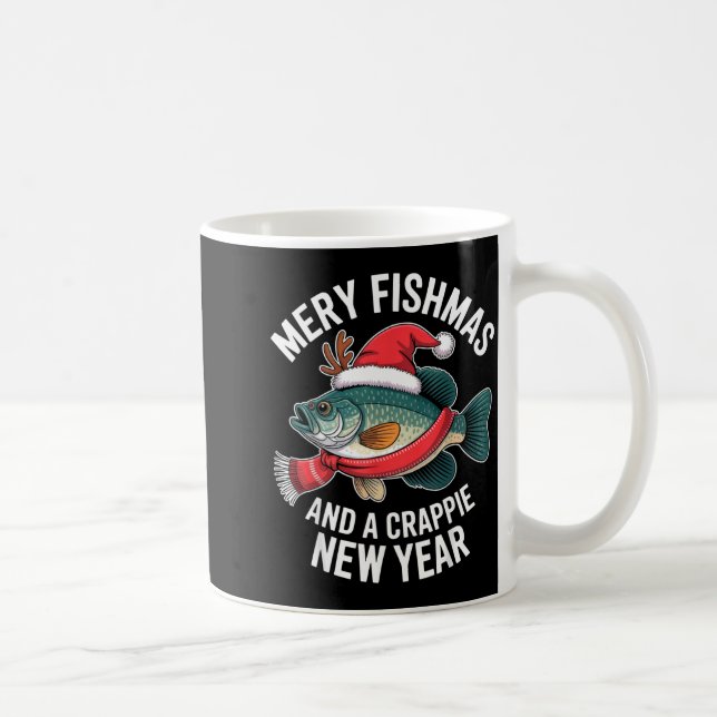 Mery Fishmas And A Crape New Year Funny Fishing Ch Kaffemugg (Höger)