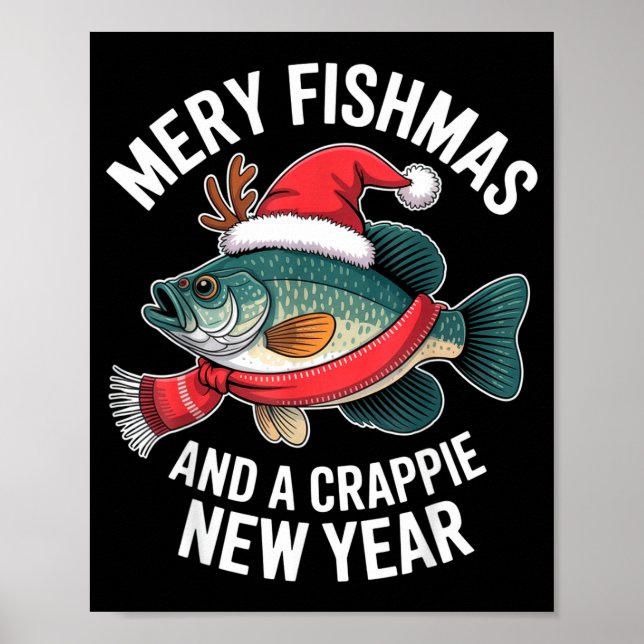 Mery Fishmas And A Crape New Year Funny Fishing Ch Poster (Framsidan)
