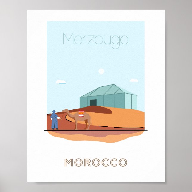 Merzouga-affisch för stadsresor - Marockos resa Poster (Framsidan)