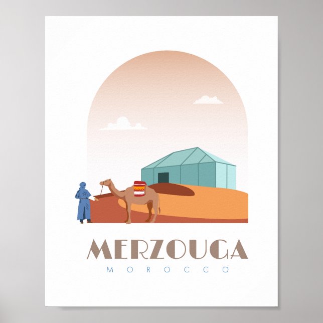 Merzouga city morocco Skyline Poster (Framsidan)
