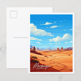 Merzouga Marocko Art vintage resor illustration Vykort
