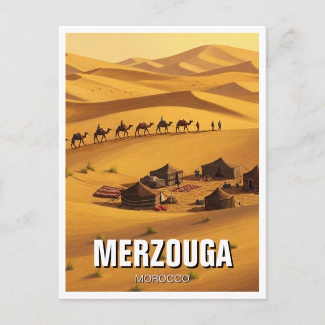 Merzouga Marocko Travel Vykort (Framsida)