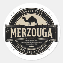 Merzouga Sahara Camel Ride Vintage Badge | Retro M Runt Klistermärke