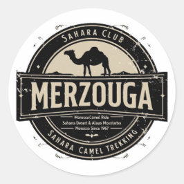 Merzouga Sahara Camel Ride Vintage Badge | Retro M Runt Klistermärke