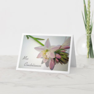 Mes condoléances, sympati i Fransk, Hosta Flower Kort
