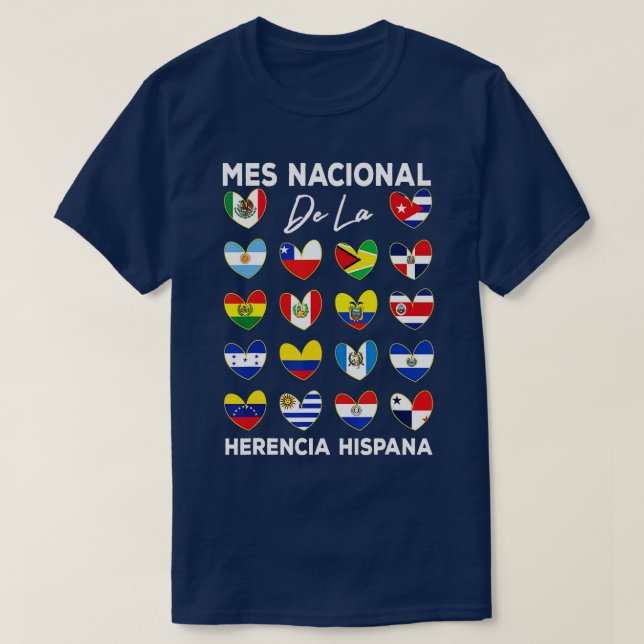 Mes Nacional De La Herencia Hispana Hispanic Herit T Shirt (Design framsida)