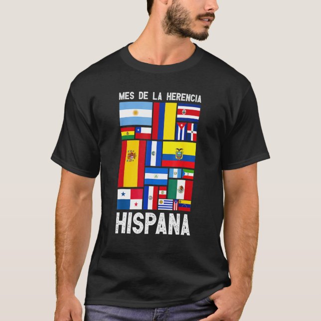 Mes Nacional De La Herencia Hispana Hispanic Herit T Shirt (Framsida)