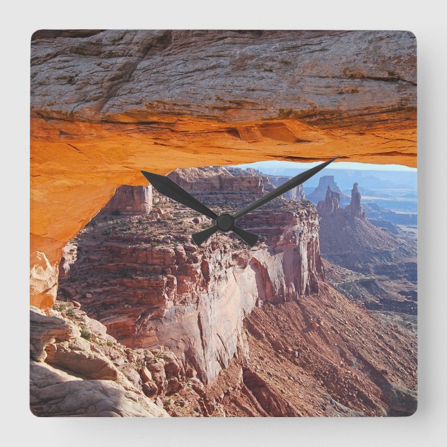 Mesa Arch at Sunrise, Utah Fyrkantig Klocka (Framsida)