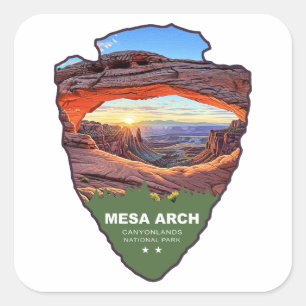 Mesa Arch Canyonlands National Park Arrowhead Fyrkantigt Klistermärke