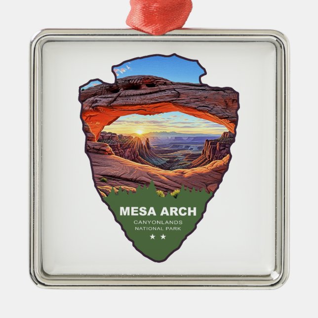 Mesa Arch Canyonlands National Park Arrowhead Julgransprydnad Metall (Framsidan)