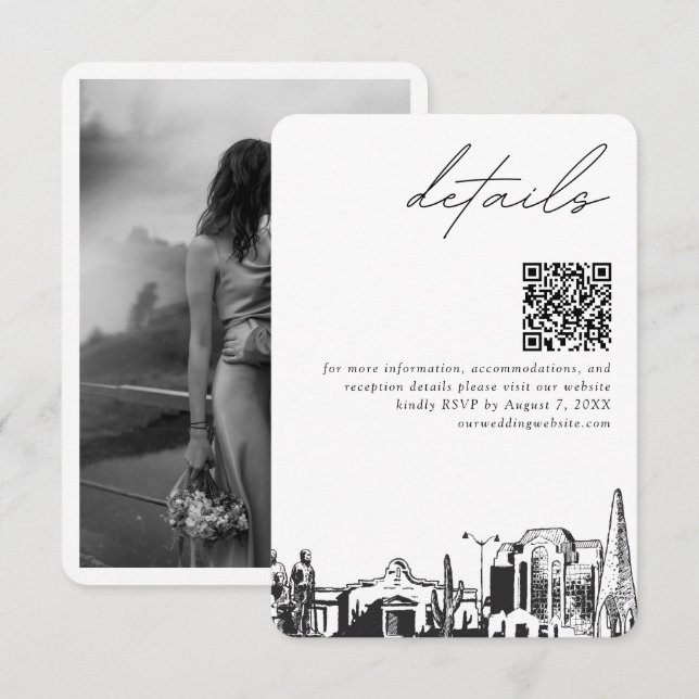 Mesa Arizona Bröllop - detaljer QR-kod Small Tilläggskort (Fram/baksida)